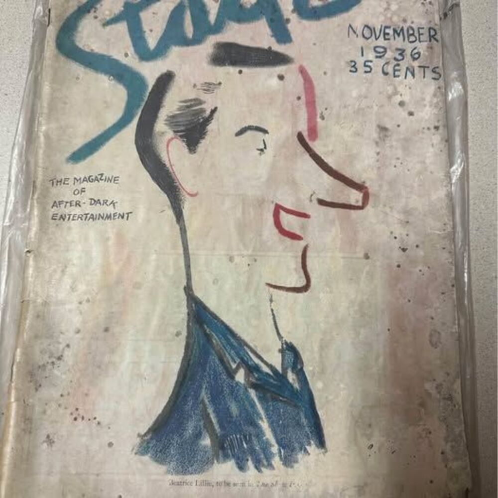 Vintage Nov.1936 "Stage" Magazine w/ Caricature by Abe Birnbaum on Cover
